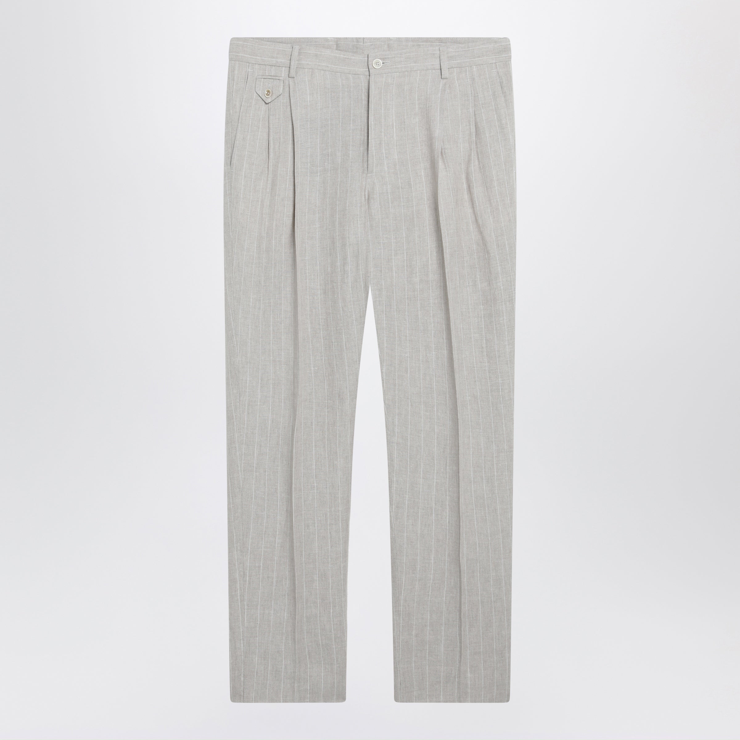 Dolce&Gabbana Pinstripe Linen Tailored Trousers Men