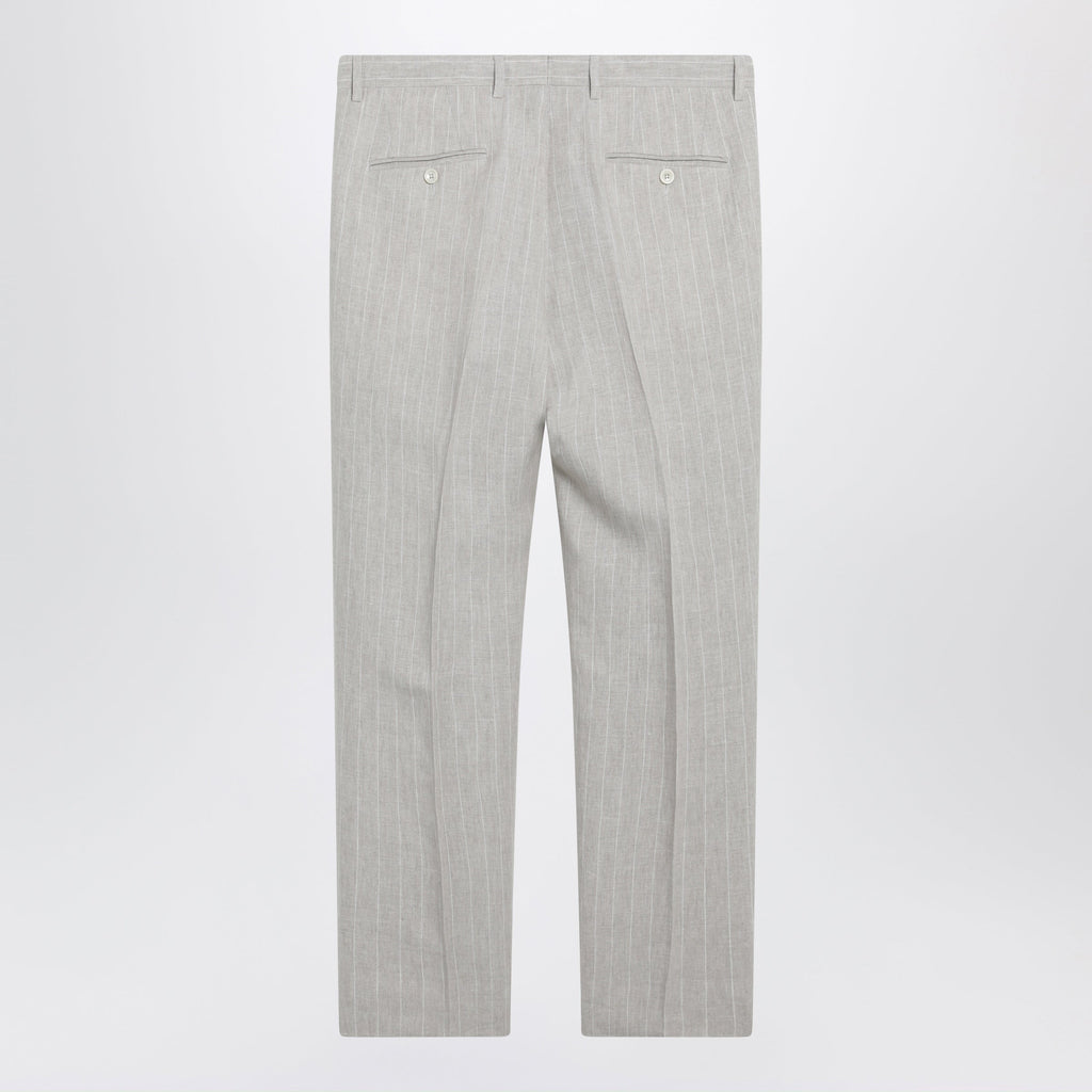 Dolce&Gabbana Pinstripe Linen Tailored Trousers Men