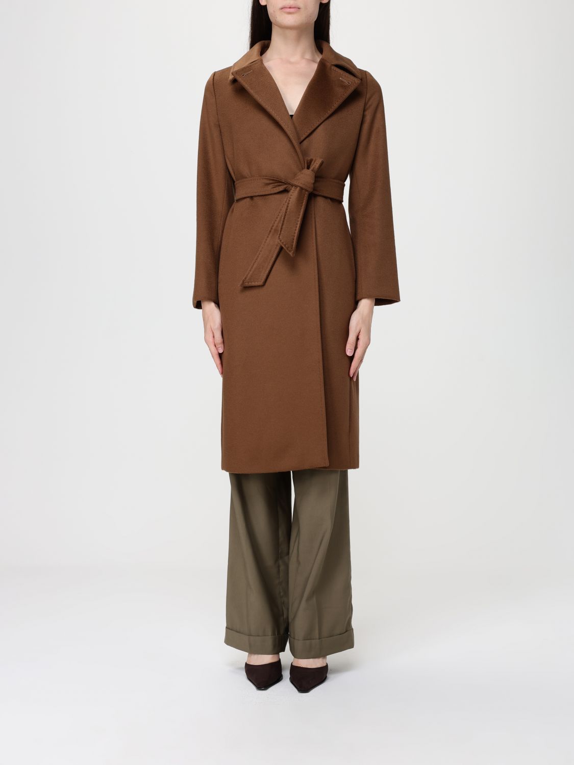 Max Mara Studio Coat Woman Brown