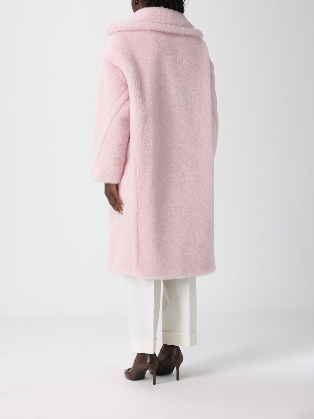 Max Mara Fur Coat Woman Pink