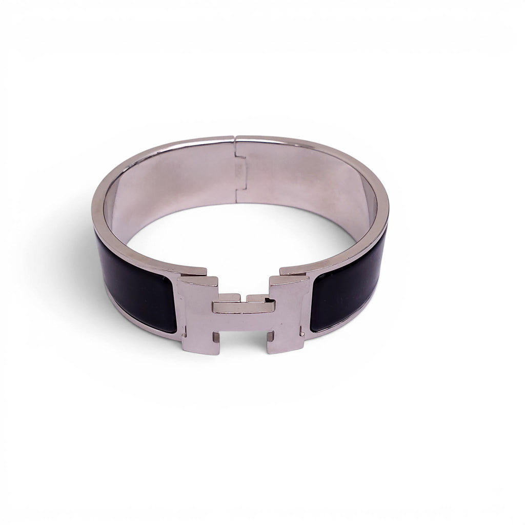 HERMÈS BLACK CLIC CLAC H BRACELET - SIZE 65