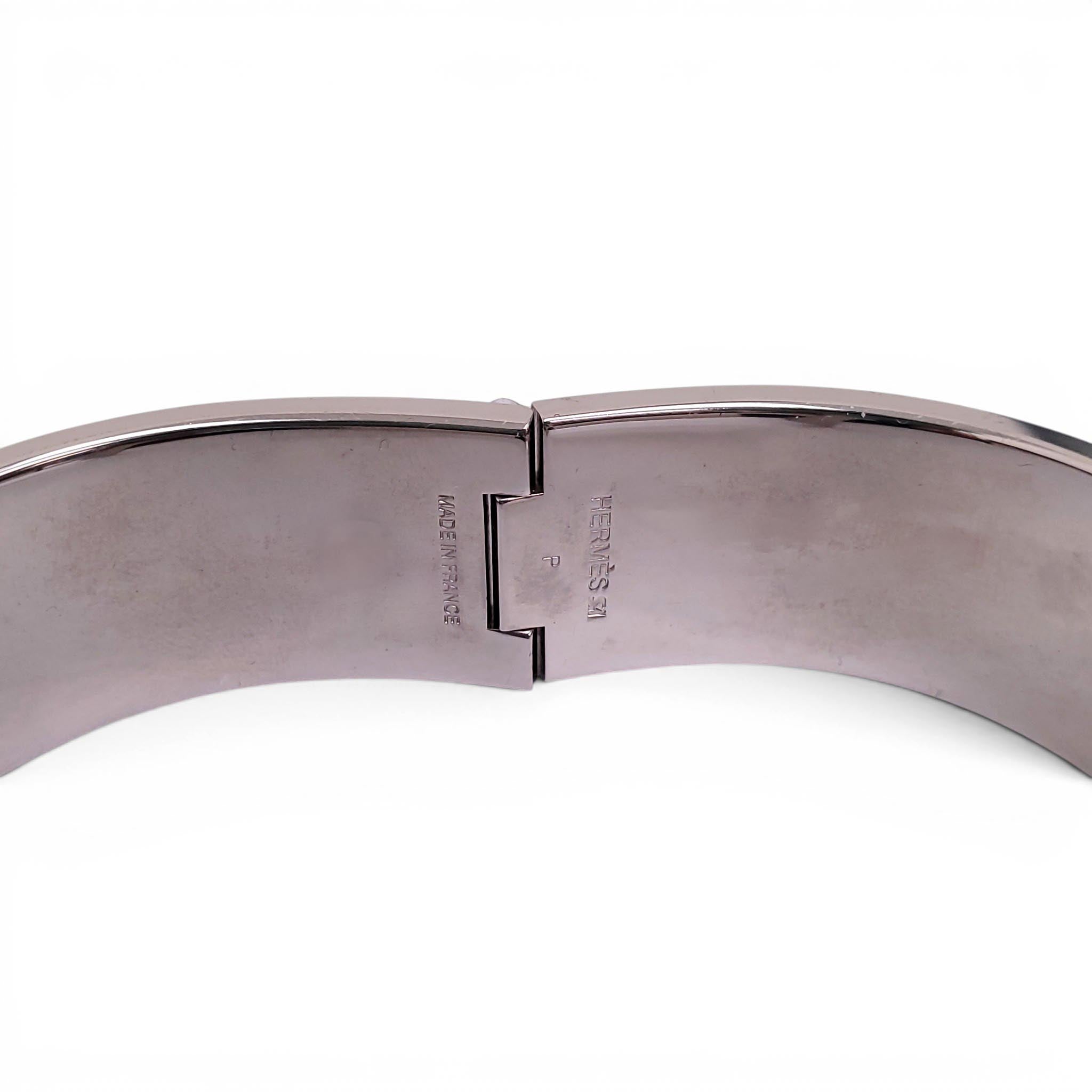 HERMÈS BLACK CLIC CLAC H BRACELET - SIZE 65