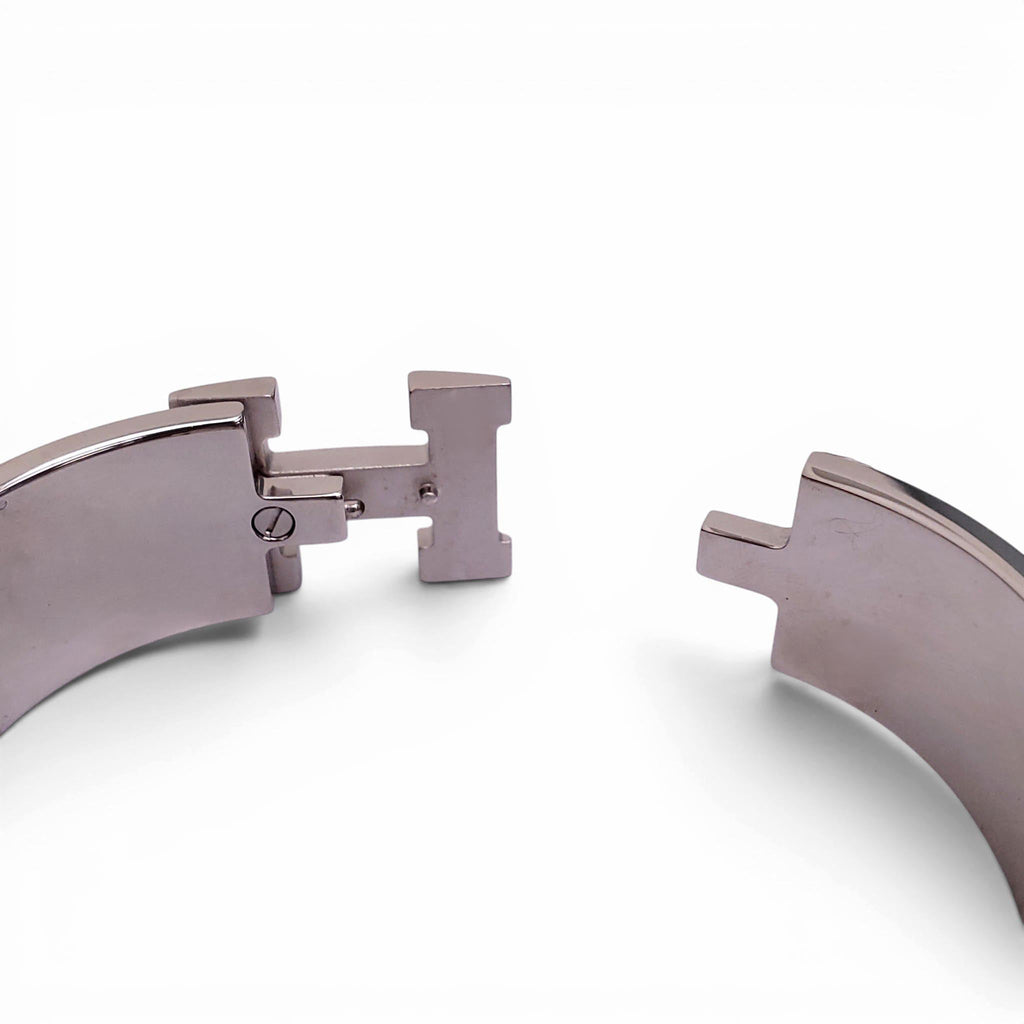 HERMÈS BLACK CLIC CLAC H BRACELET - SIZE 65