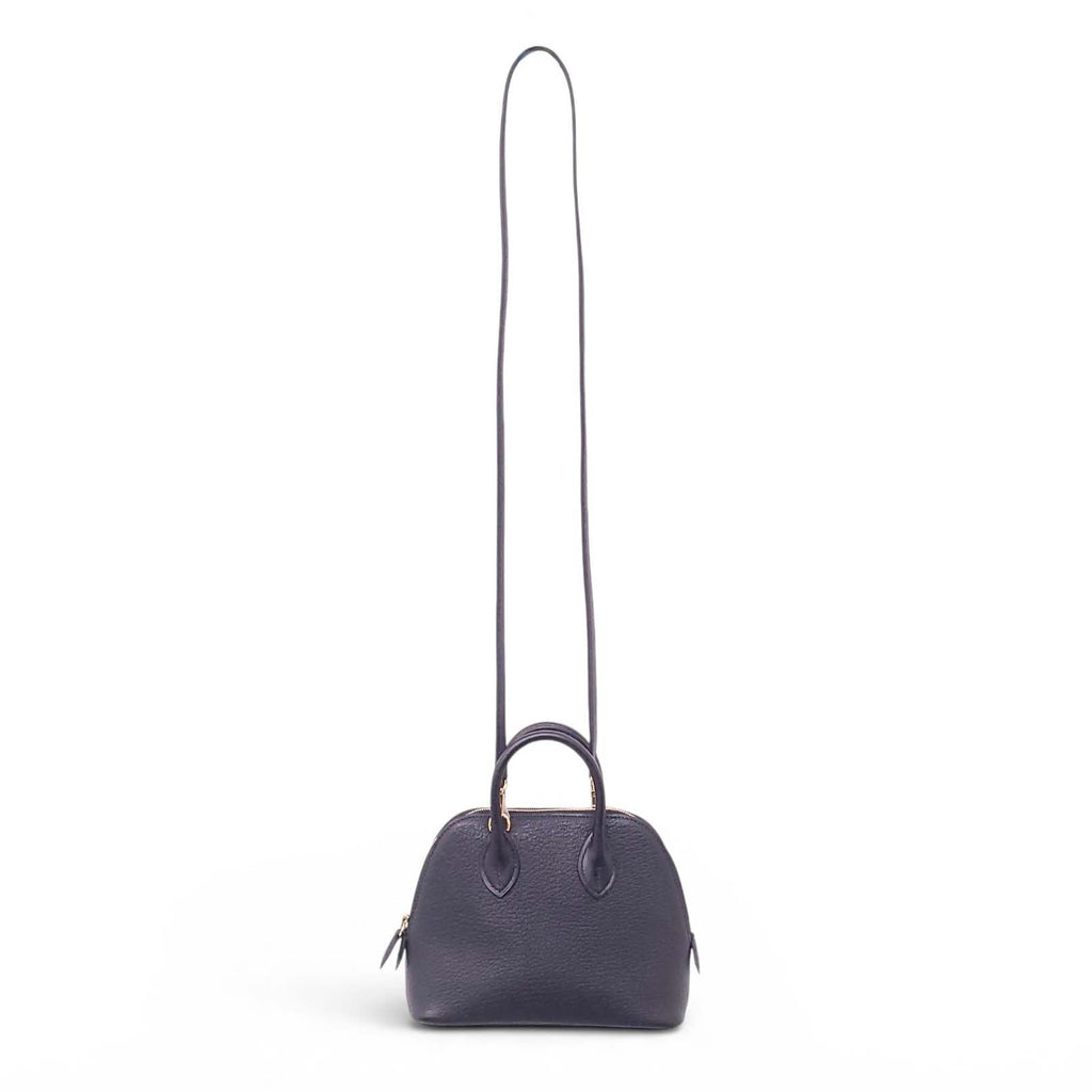 HERMÈS BLACK MINI CHEVRE BOLIDE TOP HANDLE BAG