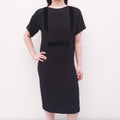 HERMÈS BLACK TUNIC DRESS WITH VELVET DETAIL - SIZE 34