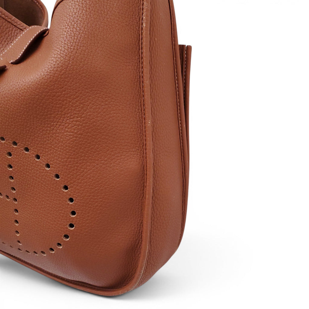 HERMÈS BROWN CLÉMENCE LEATHER EVELYN 29 GM BAG