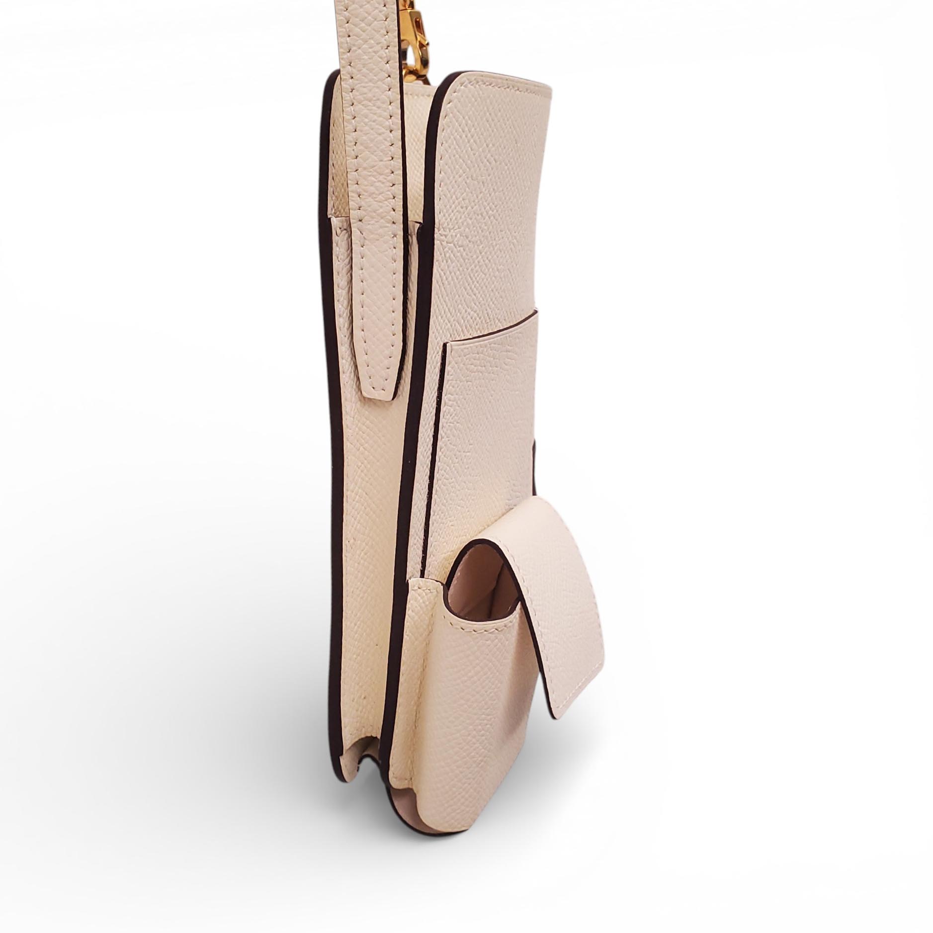 HERMÈS CREAM HERMESWAY PHONE CASE CROSSBODY