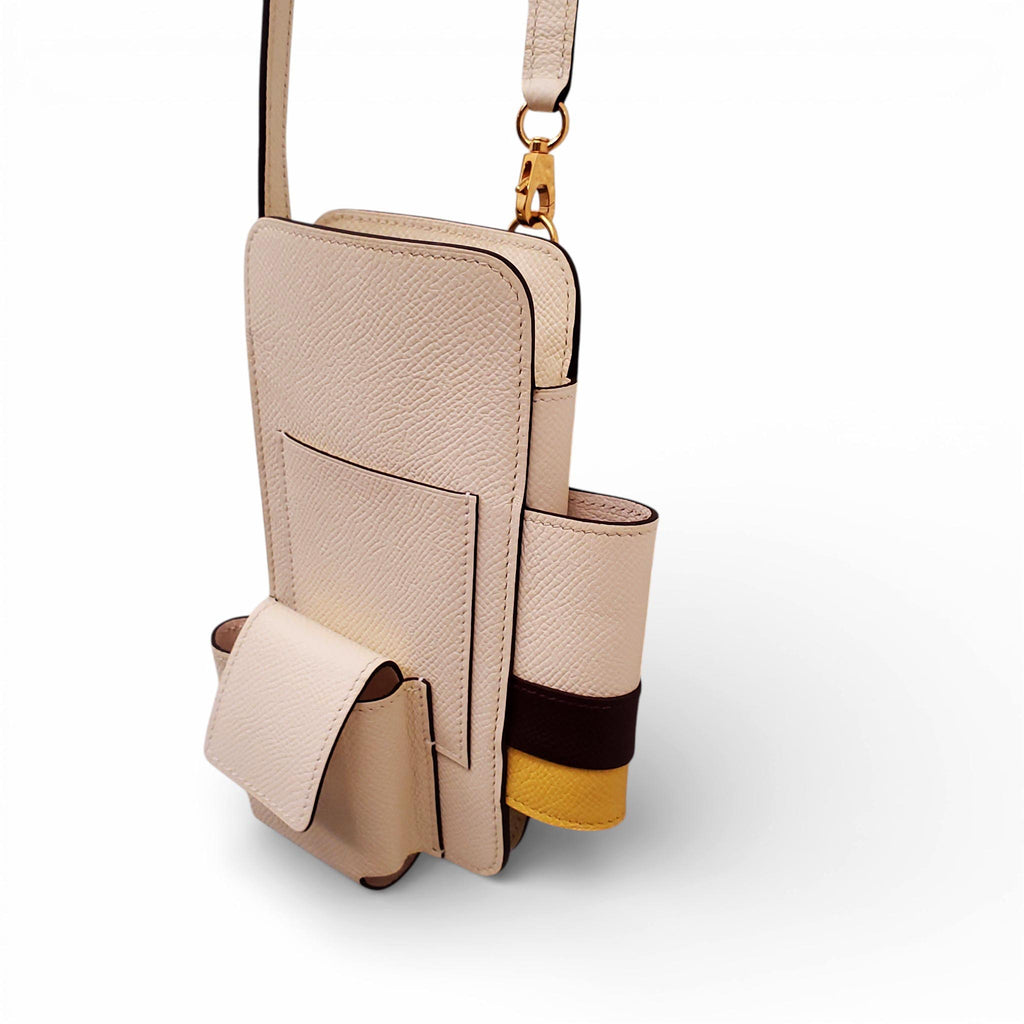 HERMÈS CREAM HERMESWAY PHONE CASE CROSSBODY