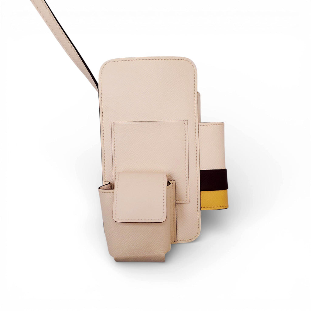 HERMÈS CREAM HERMESWAY PHONE CASE CROSSBODY
