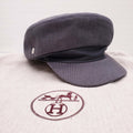 HERMÈS GREY NEWSBOY HAT WITH LEATHER