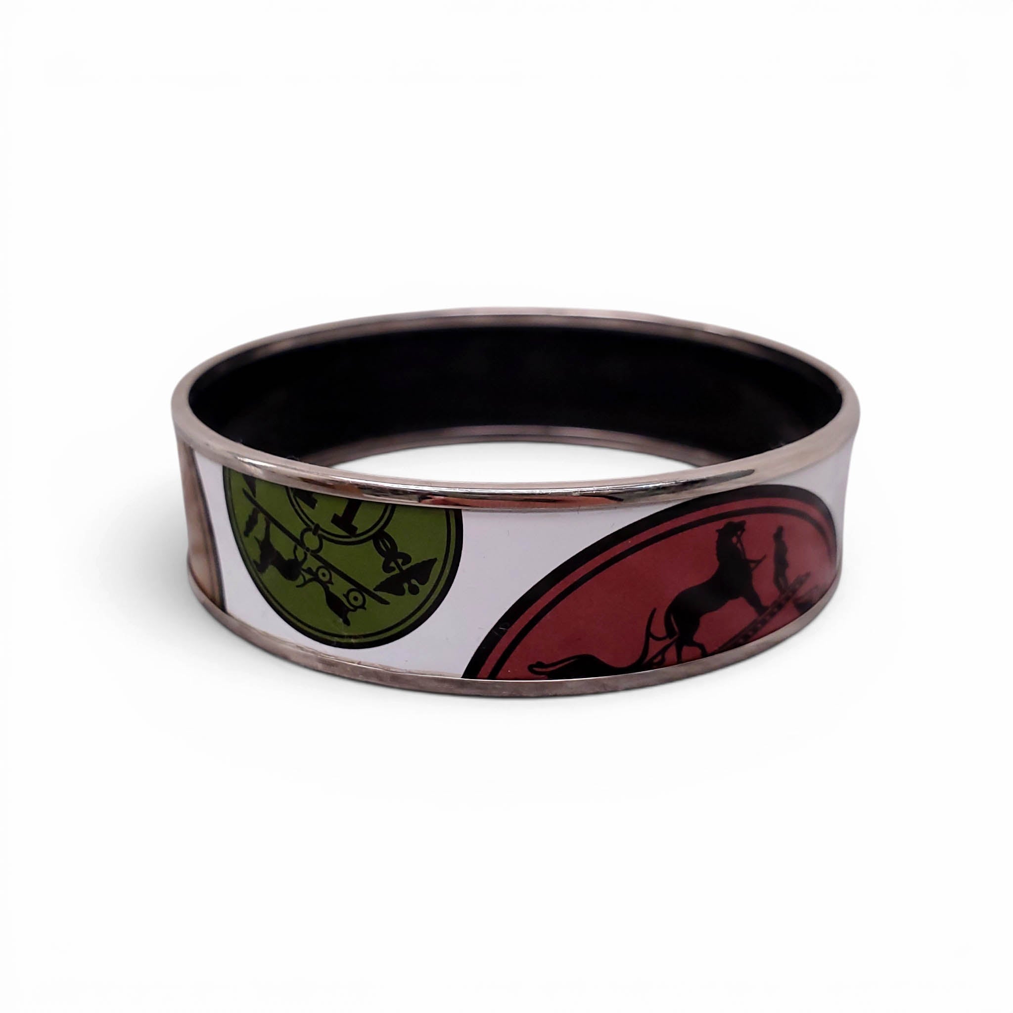 HERMÈS LARGE H LOGO PATTERNED BANGLE - SIZE 70