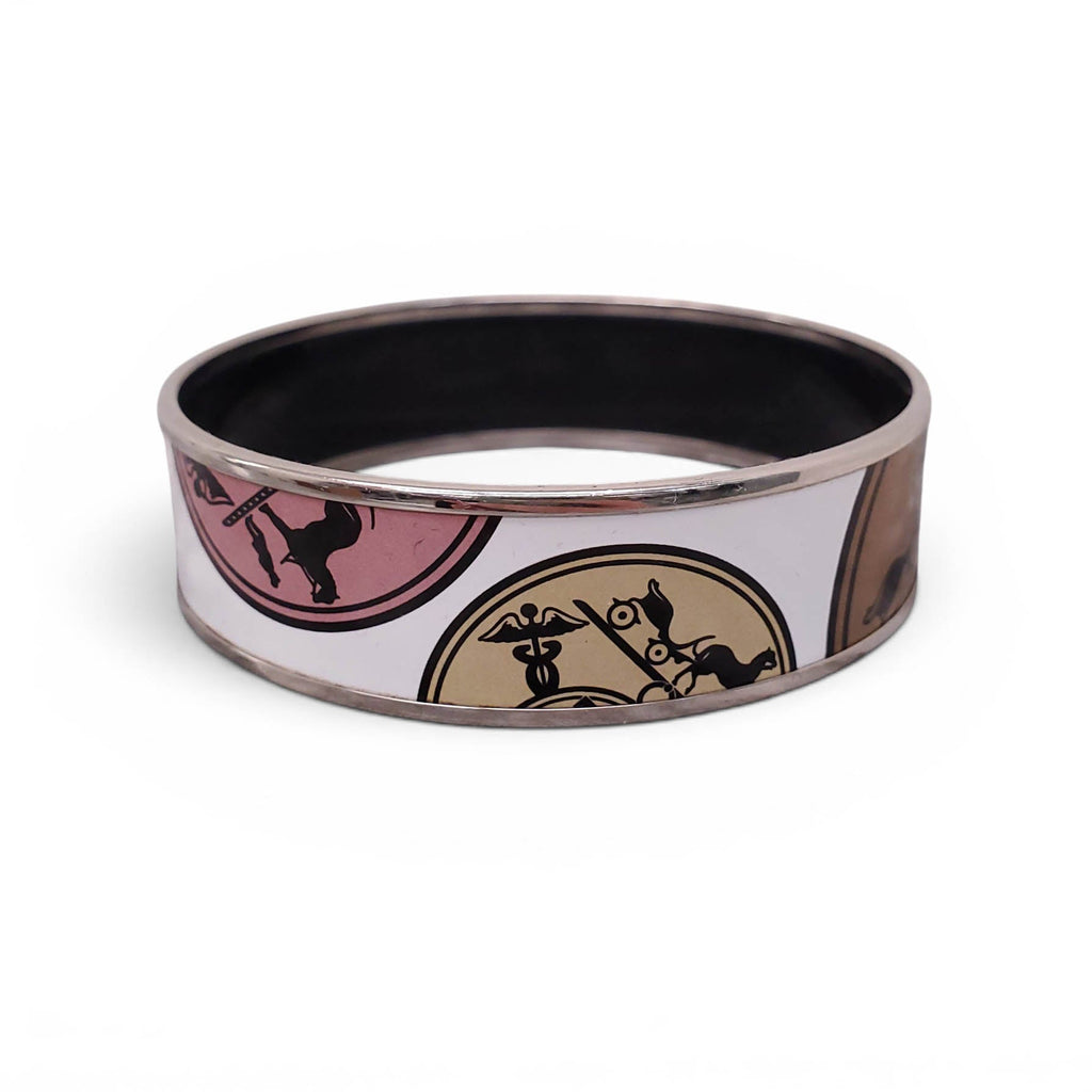 HERMÈS LARGE H LOGO PATTERNED BANGLE - SIZE 70