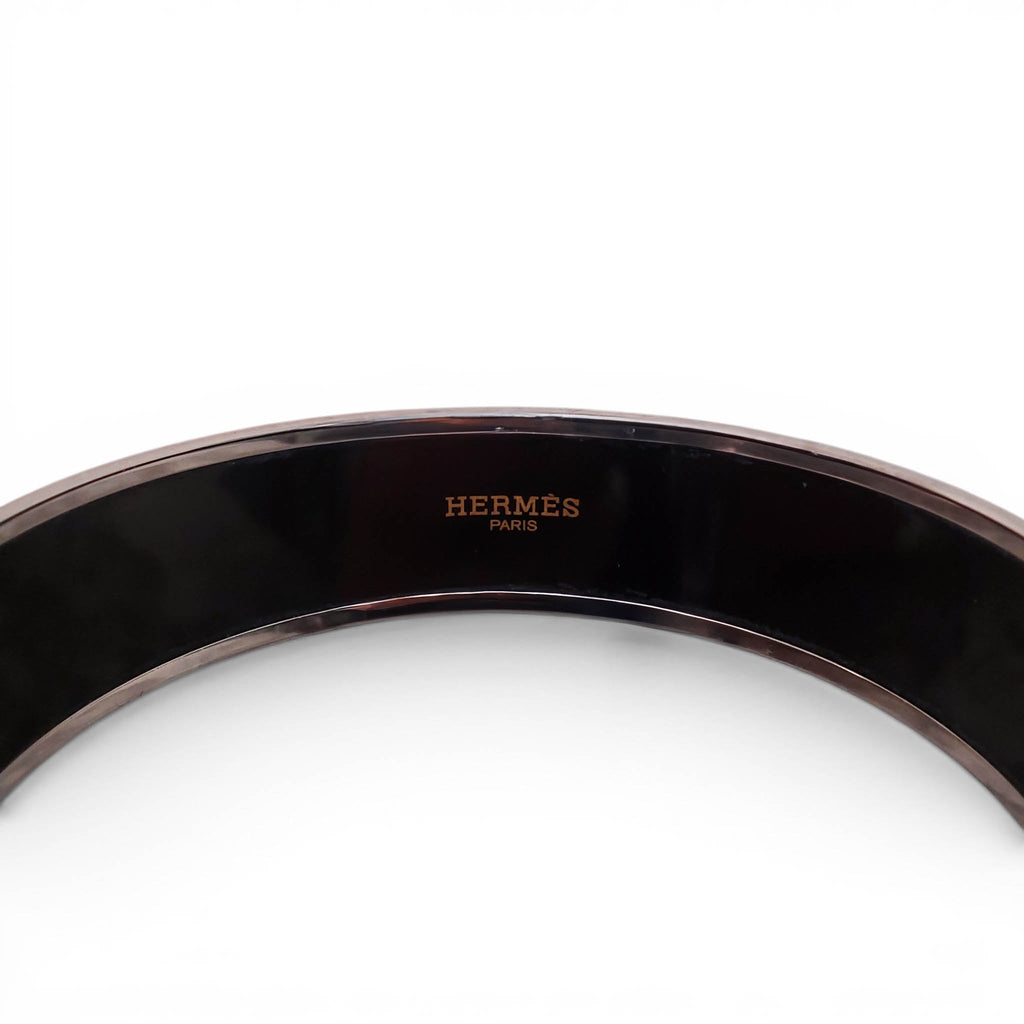 HERMÈS LARGE H LOGO PATTERNED BANGLE - SIZE 70