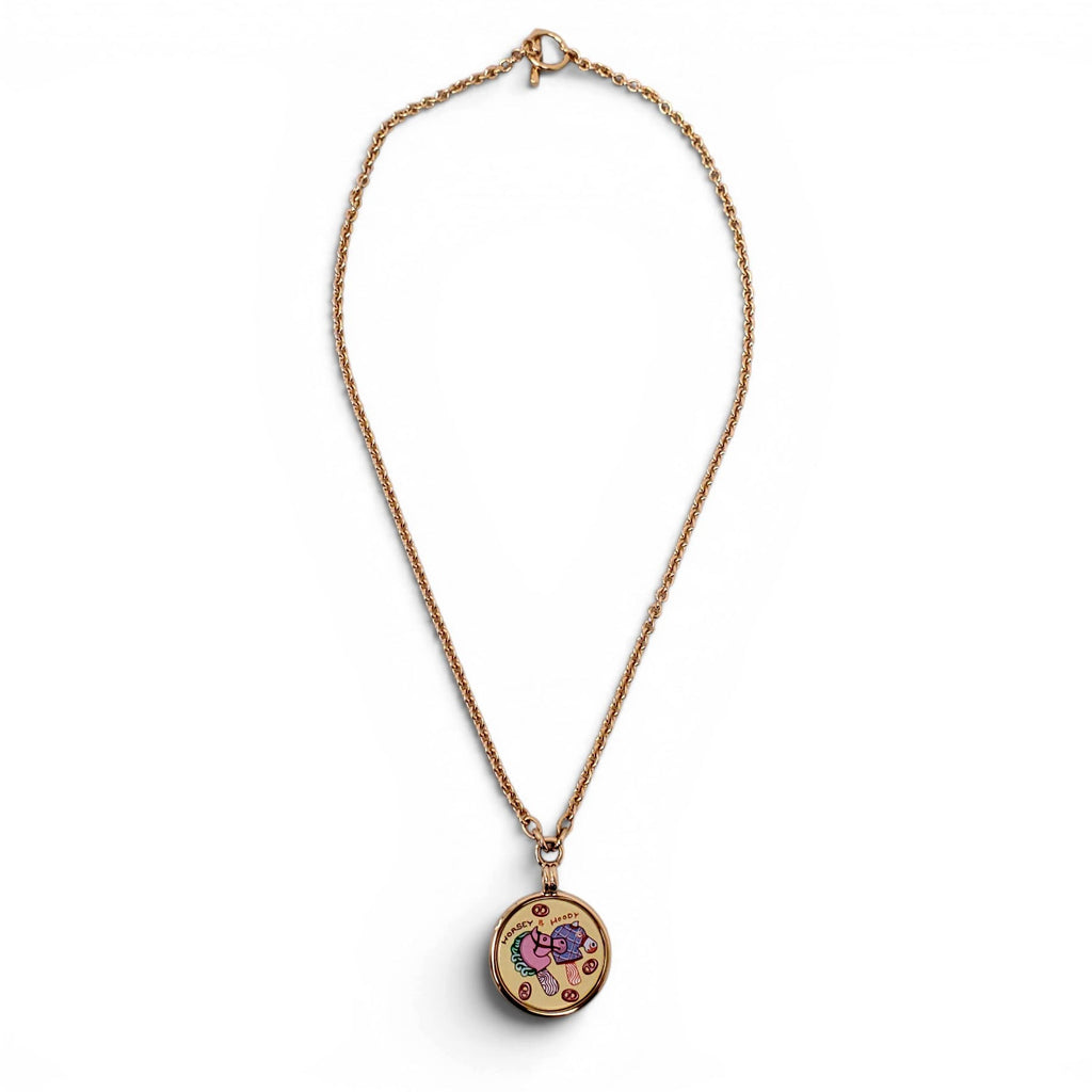 HERMÈS MEDAILLE FUNNY ICE CREAM PM PALLADIUM PENDANT