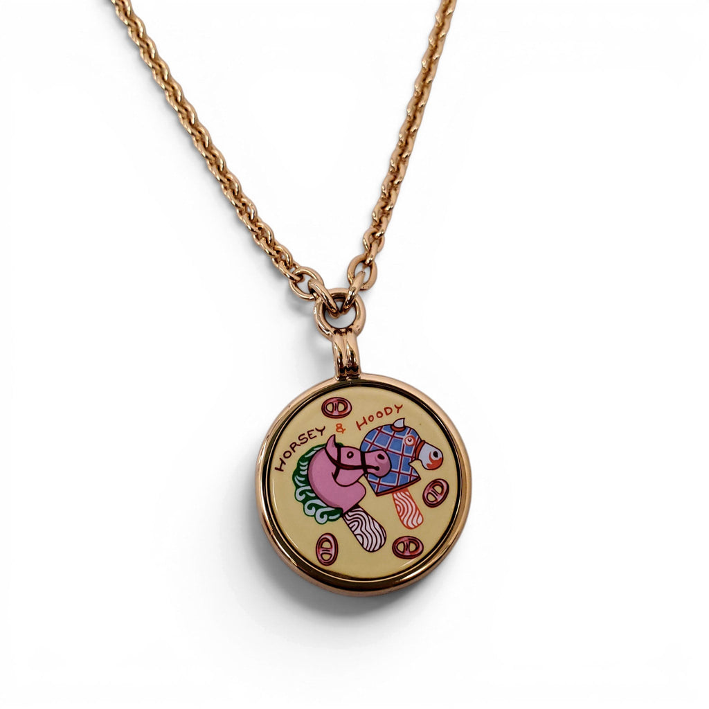 HERMÈS MEDAILLE FUNNY ICE CREAM PM PALLADIUM PENDANT