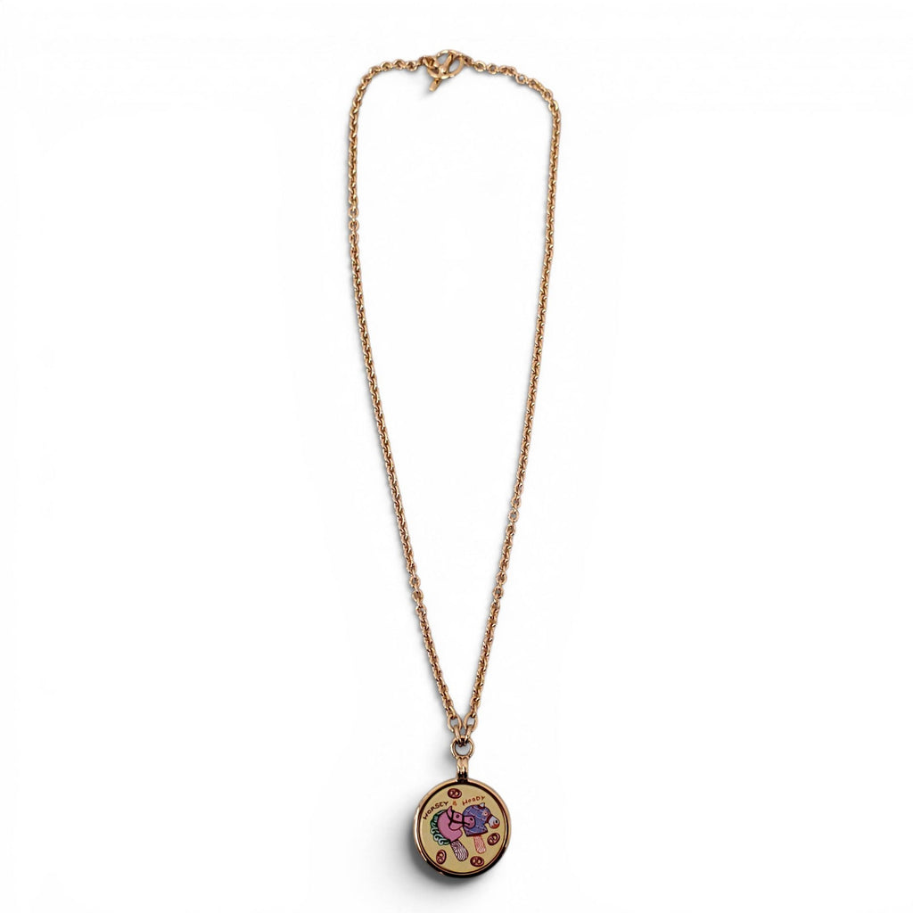 HERMÈS MEDAILLE FUNNY ICE CREAM PM PALLADIUM PENDANT