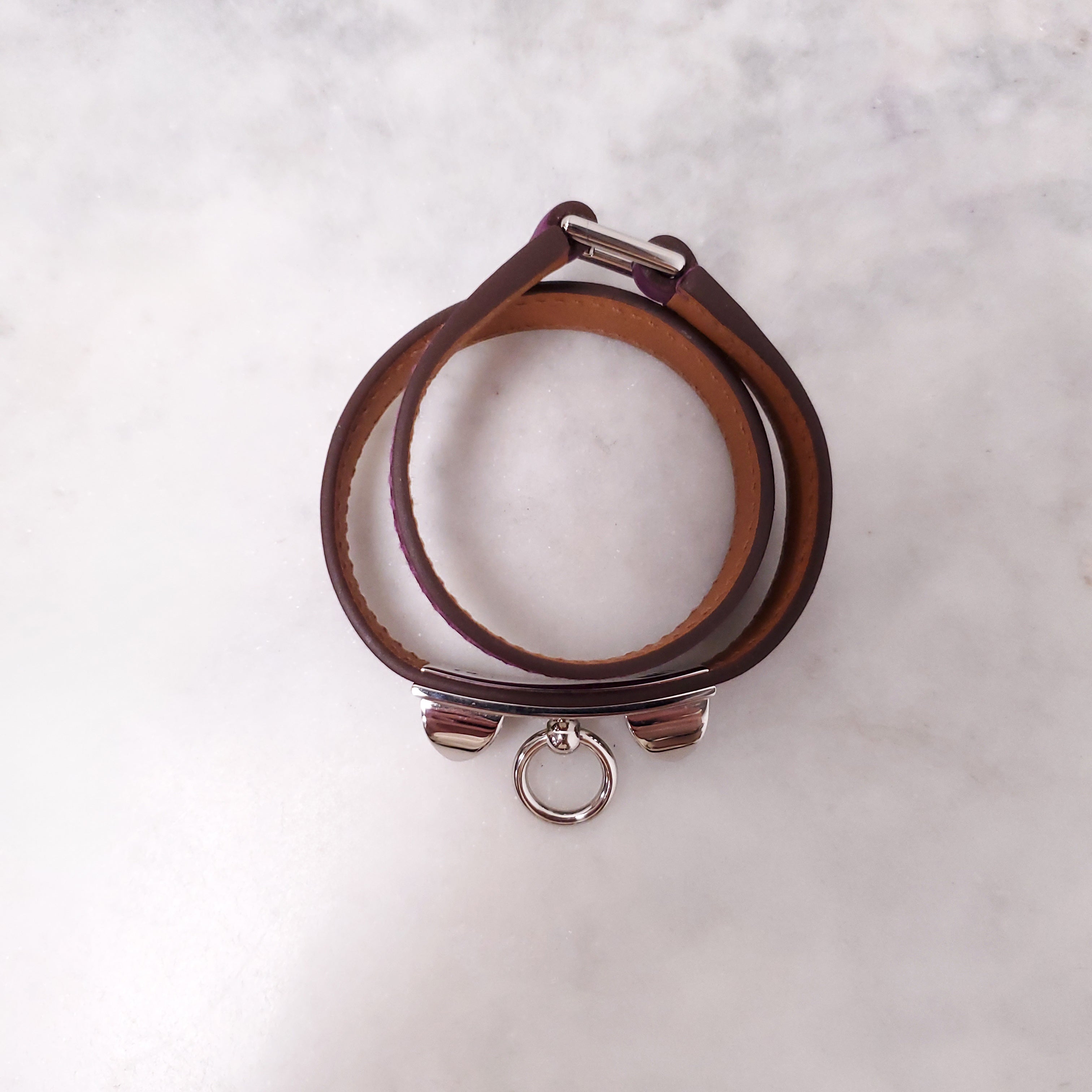 HERMÈS PURPLE 'CHAMONIX RIVALE DOUBLE TOUR' BRACELET - SIZE XS