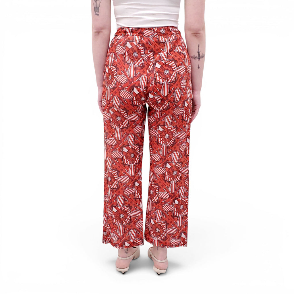 HERMÈS SHEER PRINTED TROUSERS - SIZE 34
