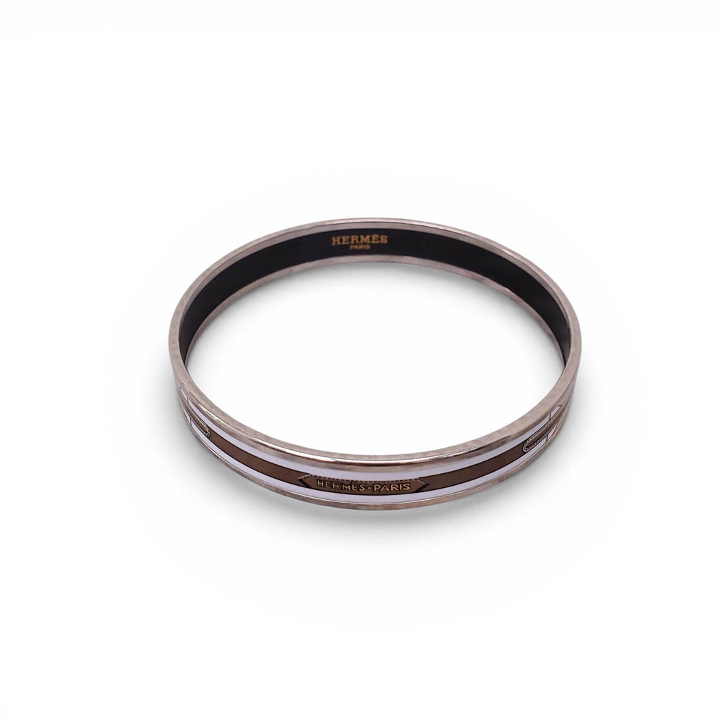 HERMÈS THIN BELT BUCKLE PATTERNED BANGLE - SIZE 70 MM