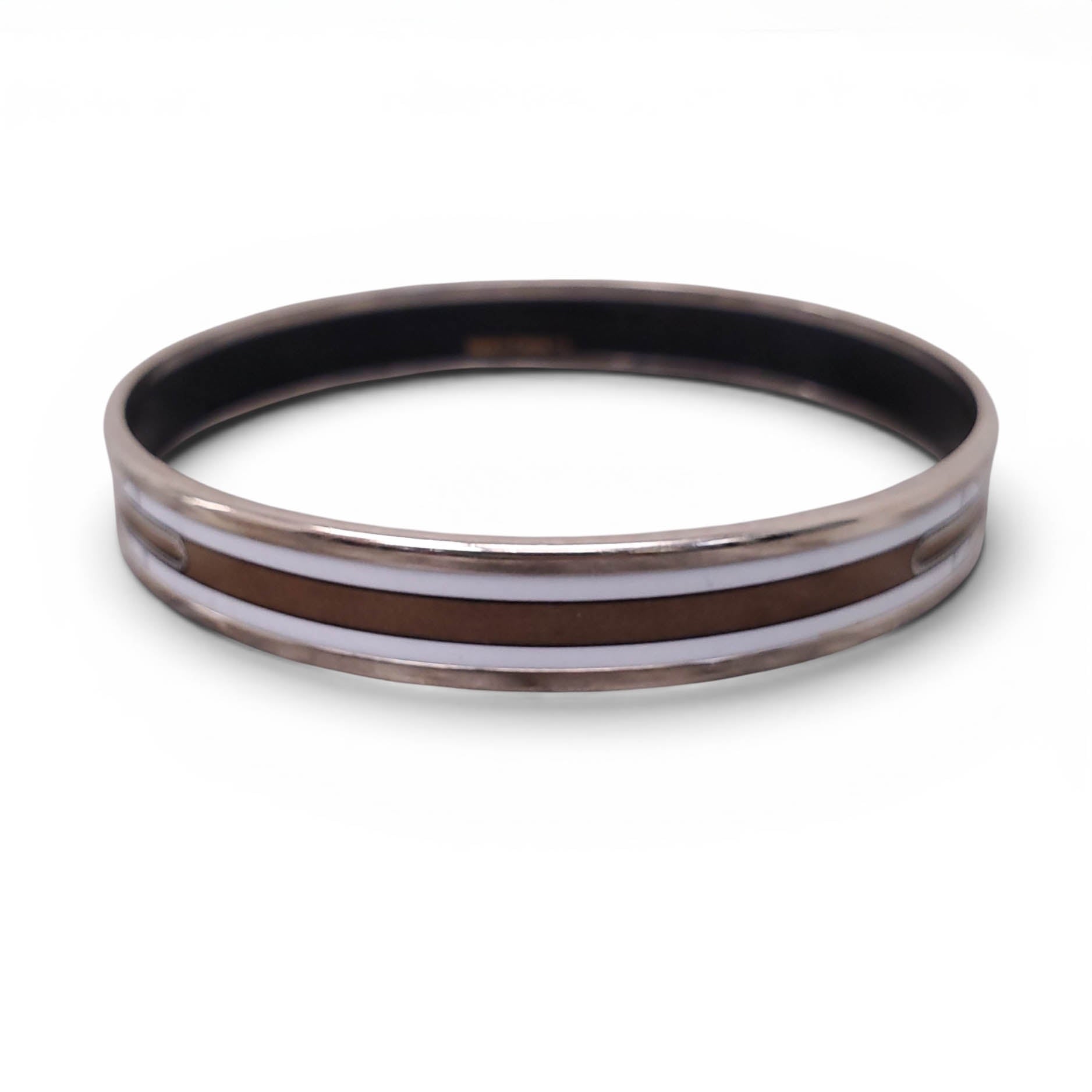 HERMÈS THIN BELT BUCKLE PATTERNED BANGLE - SIZE 70 MM