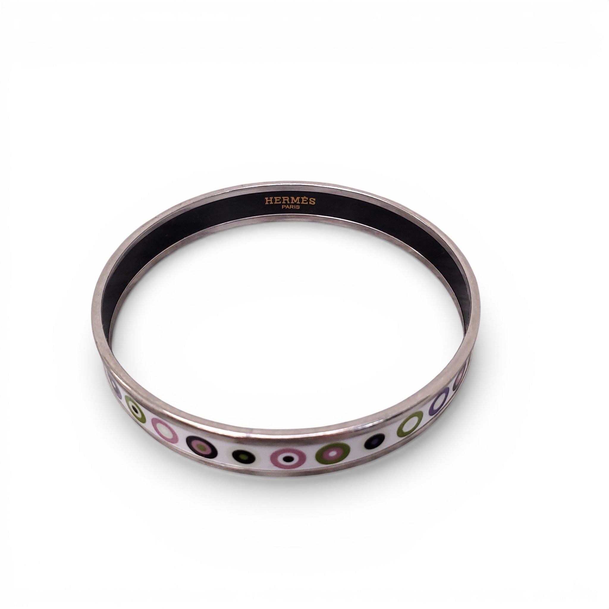 HERMÈS THIN CIRCLE PATTERNED BANGLE -SIZE 70