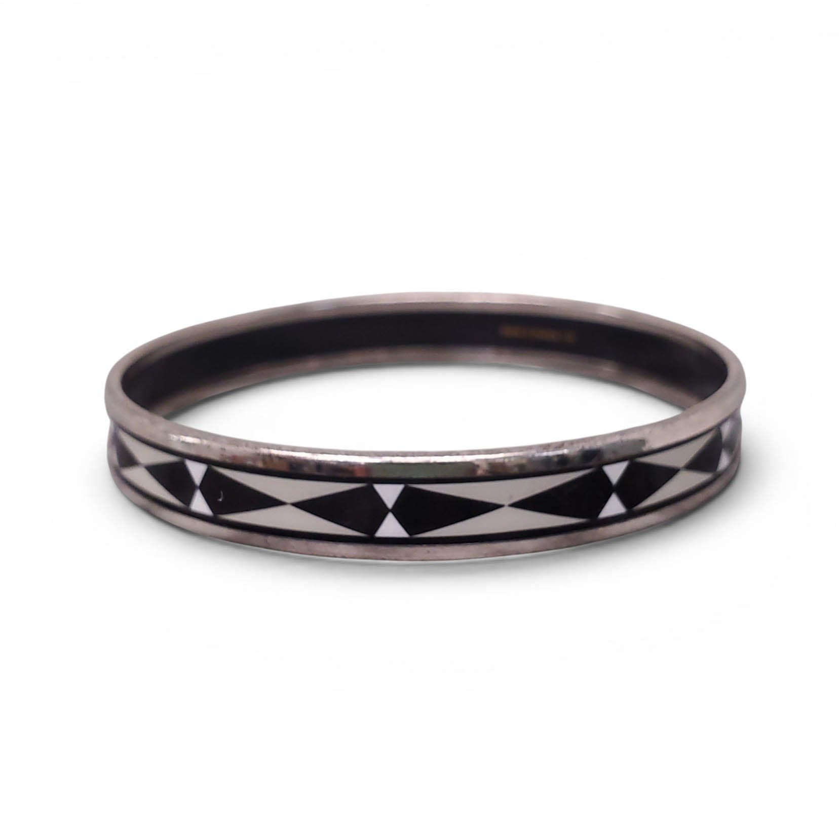 HERMÈS THIN GEOMETRIC PATTERNED BANGLE - SIZE 70