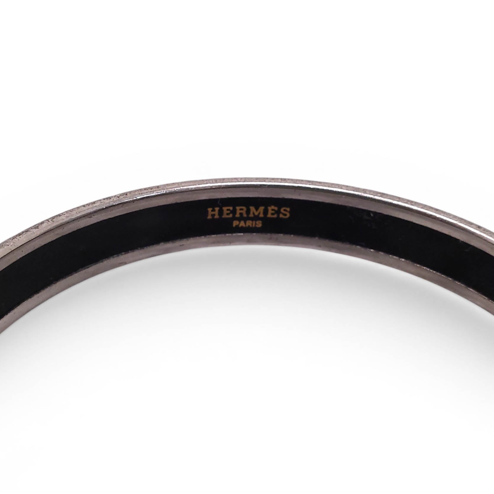 HERMÈS THIN GEOMETRIC PATTERNED BANGLE - SIZE 70