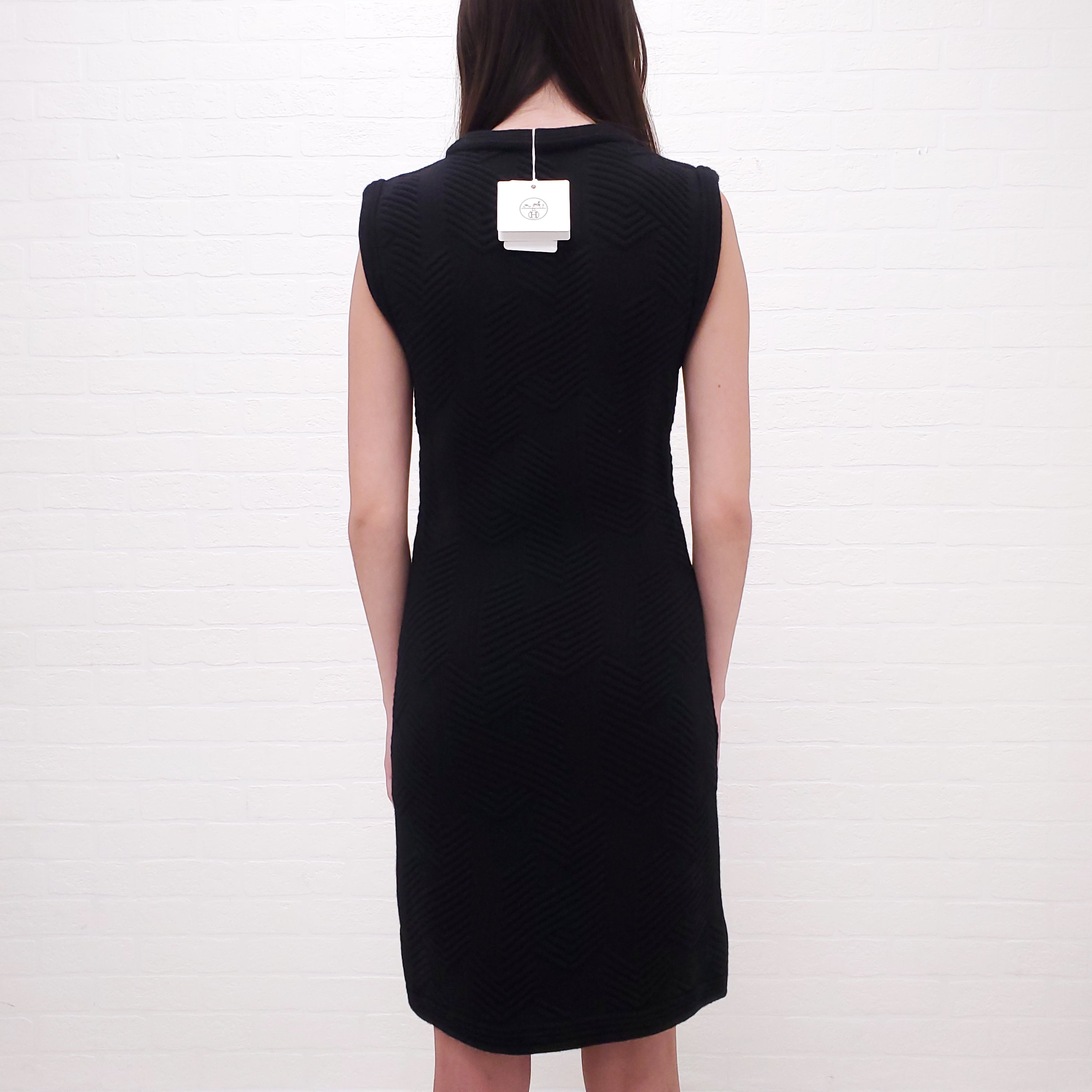 HERMÈS WOOL BLACK DRESS - SIZE 34