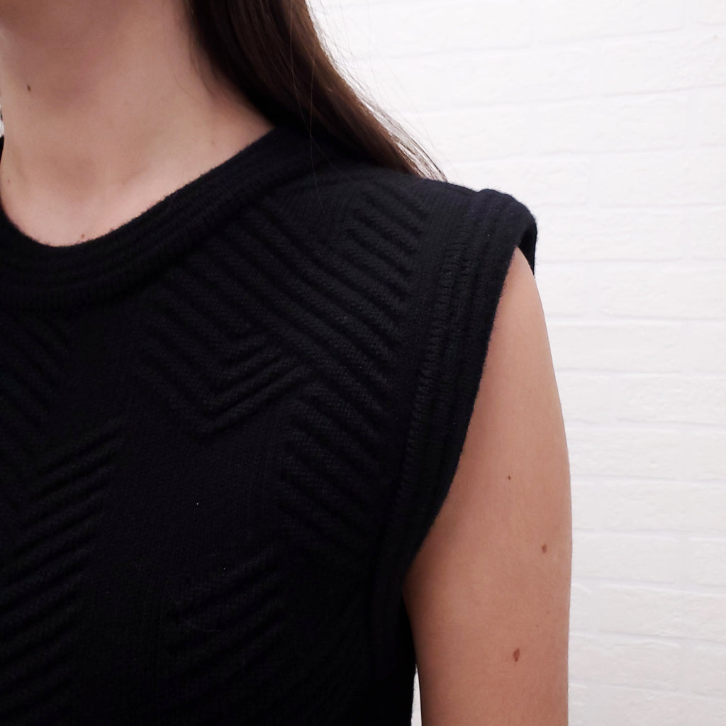 HERMÈS WOOL BLACK DRESS - SIZE 34