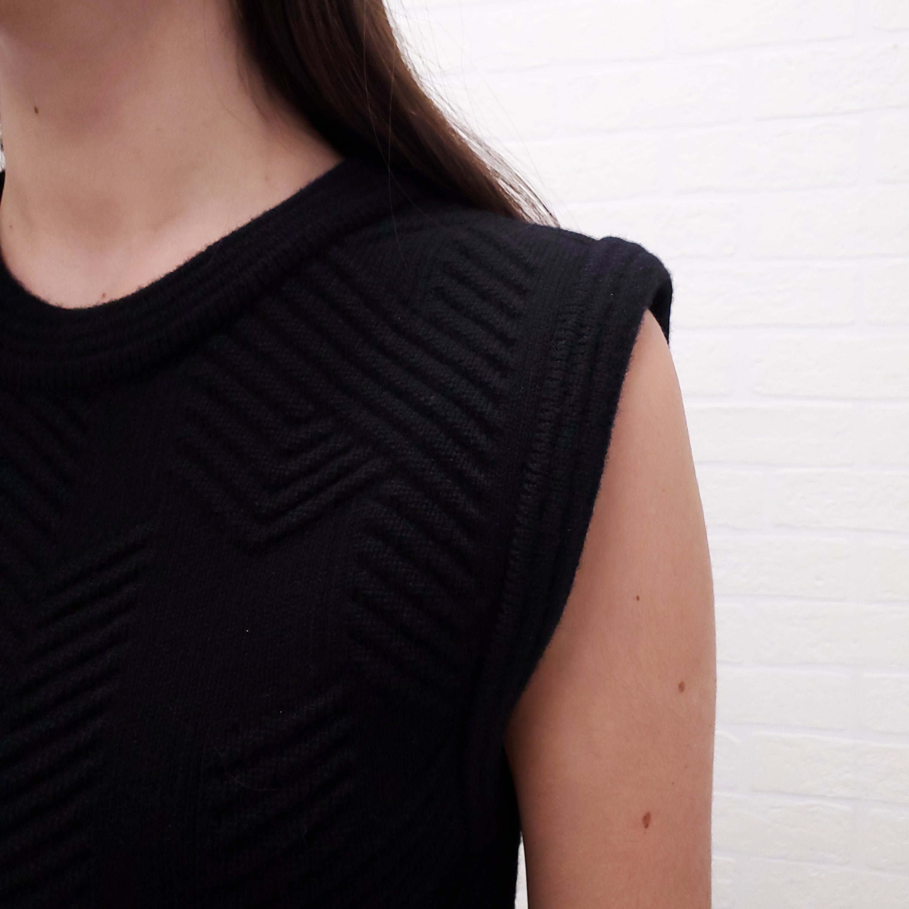HERMÈS WOOL BLACK DRESS - SIZE 34