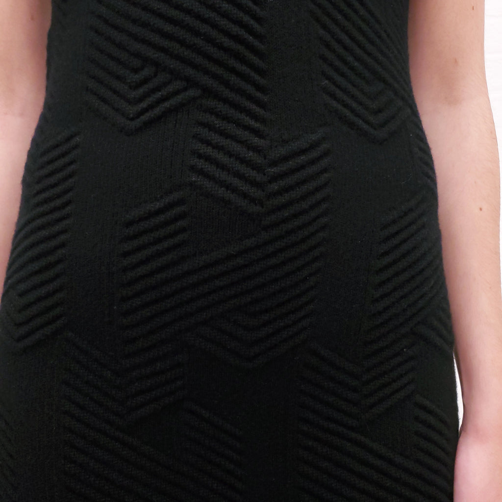 HERMÈS WOOL BLACK DRESS - SIZE 34
