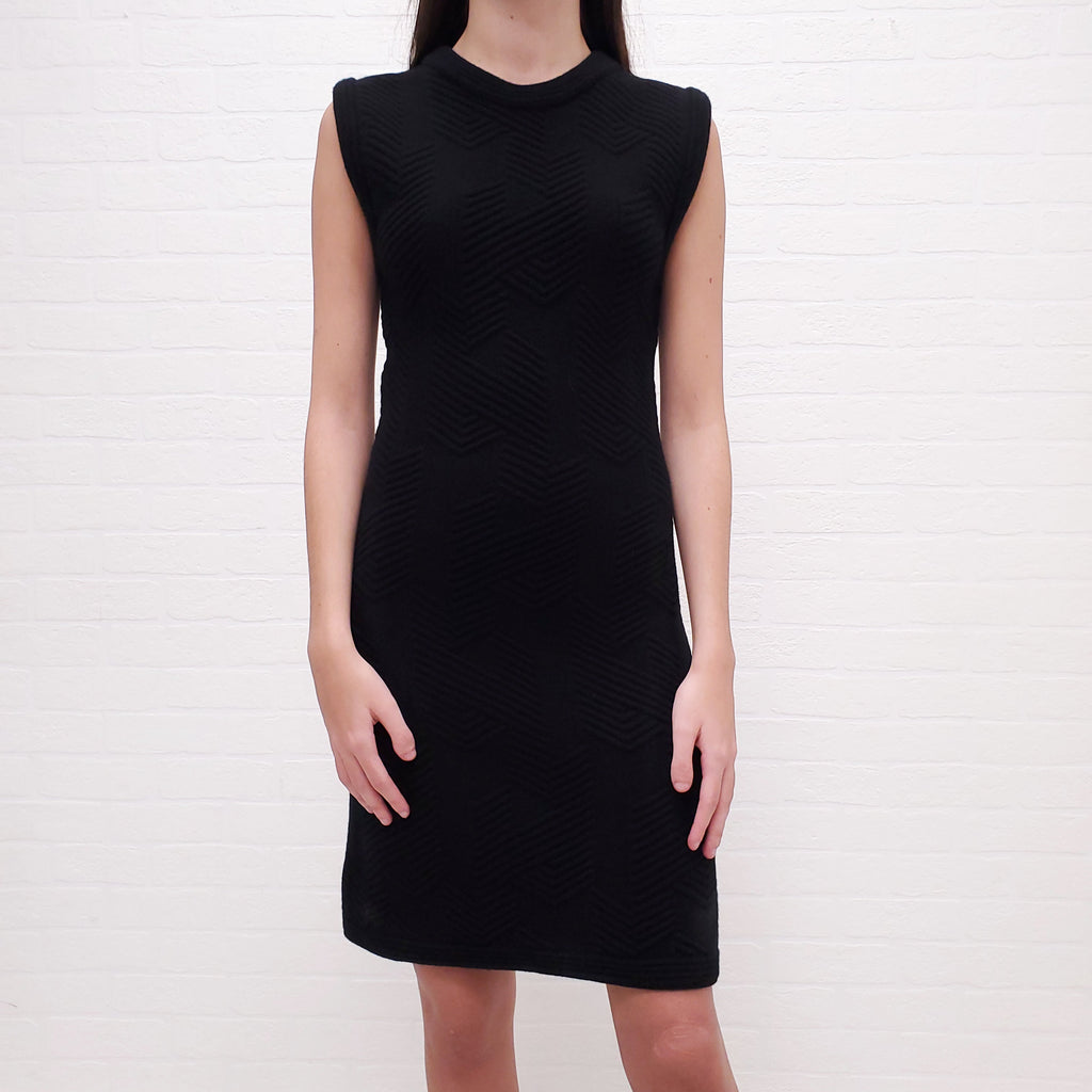 HERMÈS WOOL BLACK DRESS - SIZE 34