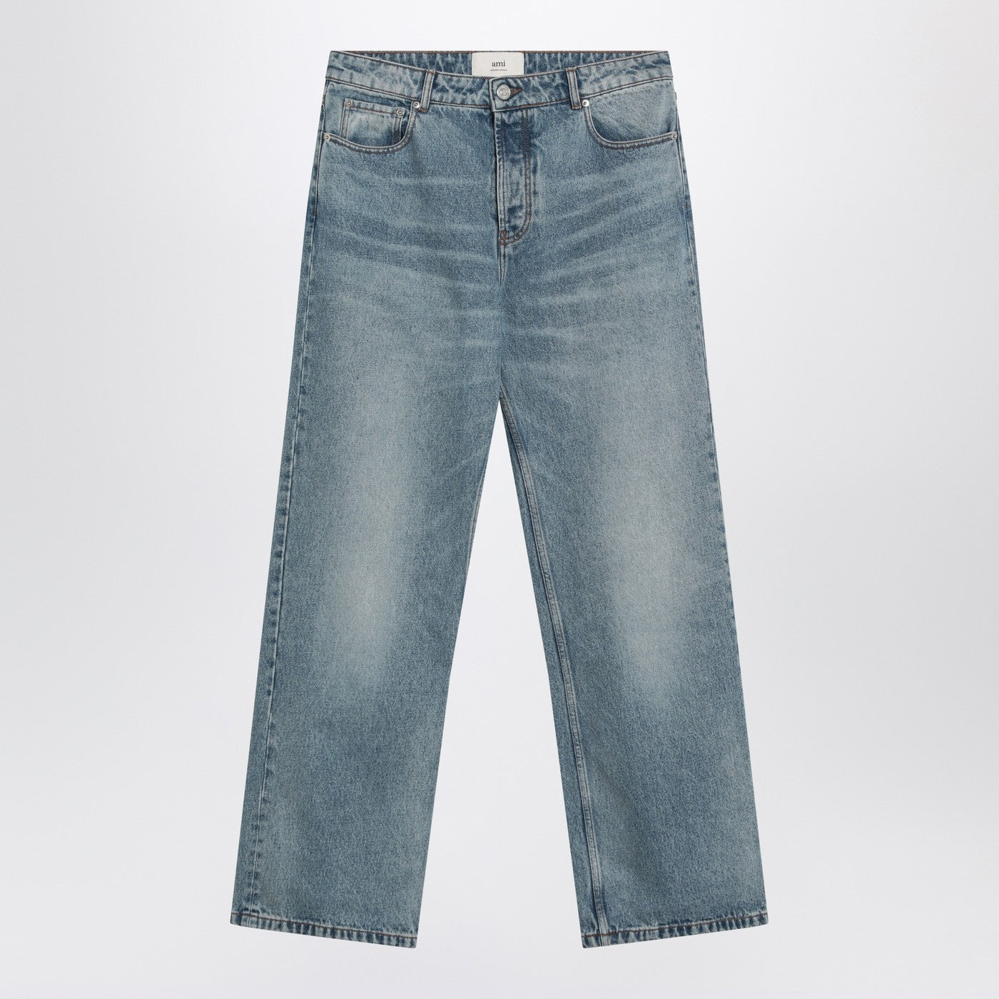 Ami Paris Blue Washed-Effect Jeans Men