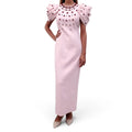 HUISHAN ZHANG PINK DRESS WITH BEADED CRYSTAL DETAILS - SIZE 6