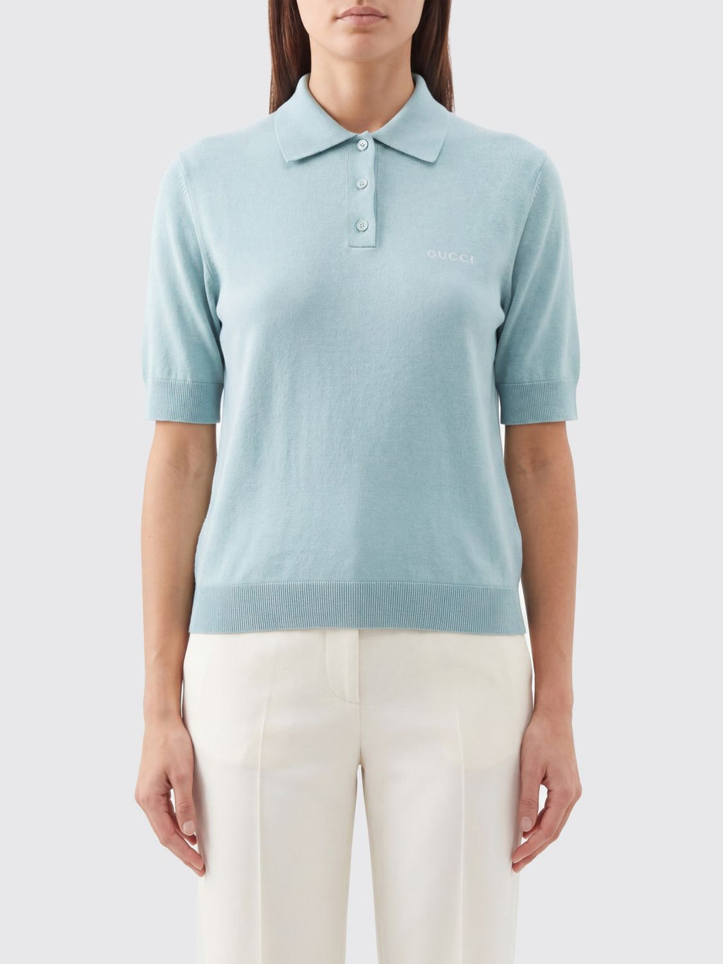Gucci Polo Shirt Woman Gnawed Blue