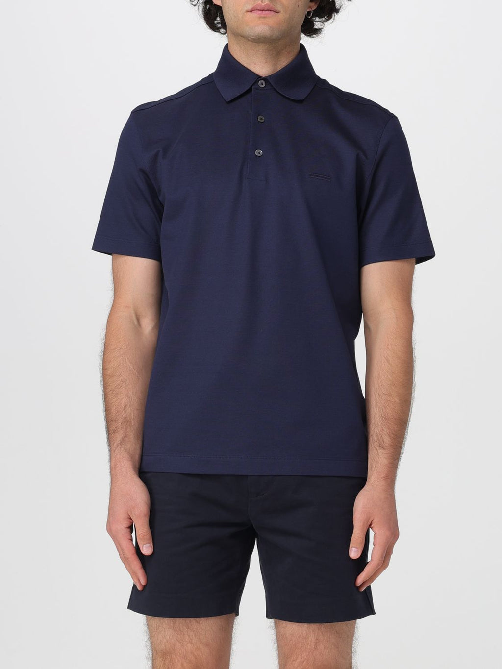 Zegna Polo Shirt Men Blue