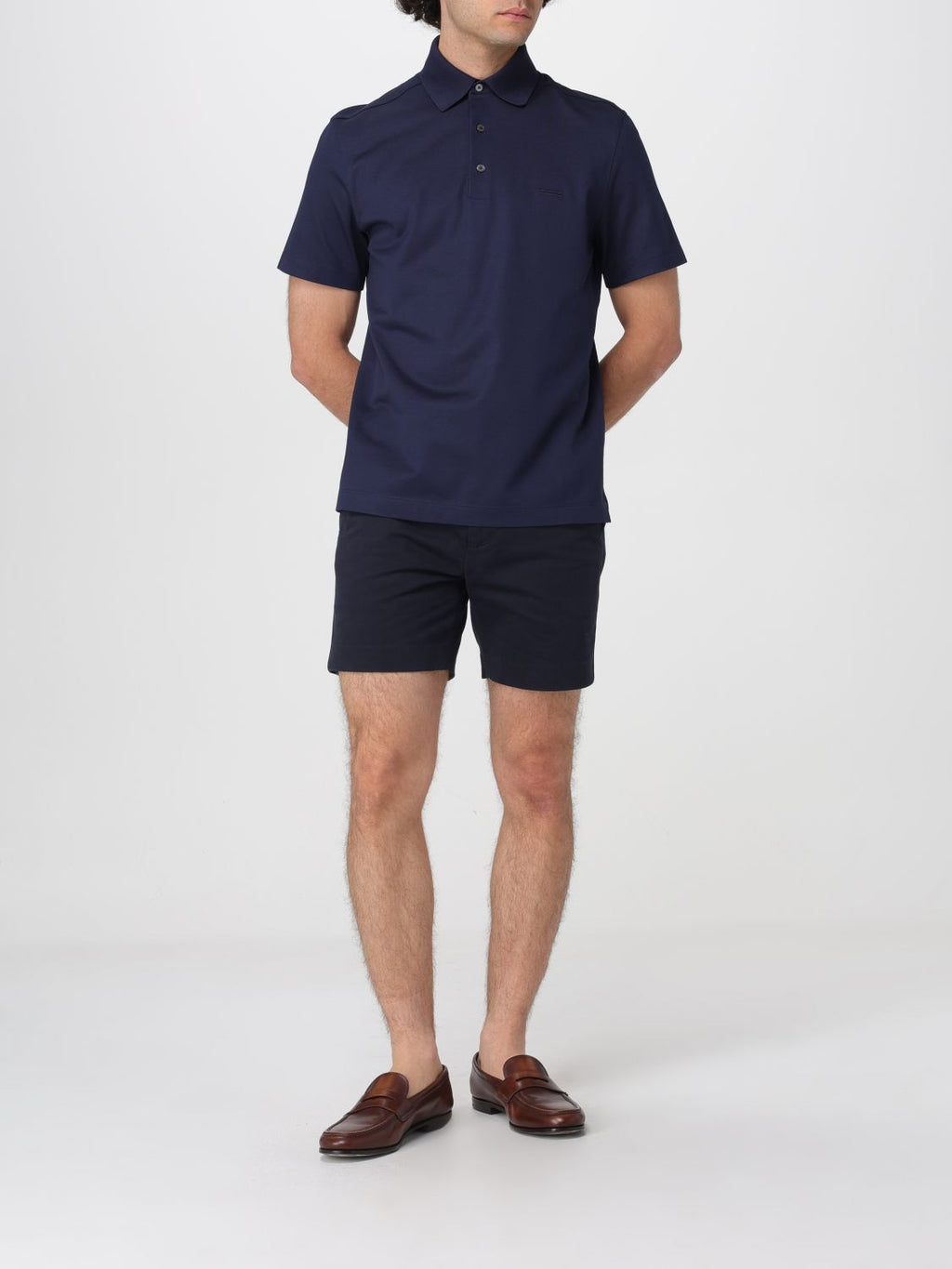 Zegna Polo Shirt Men Blue