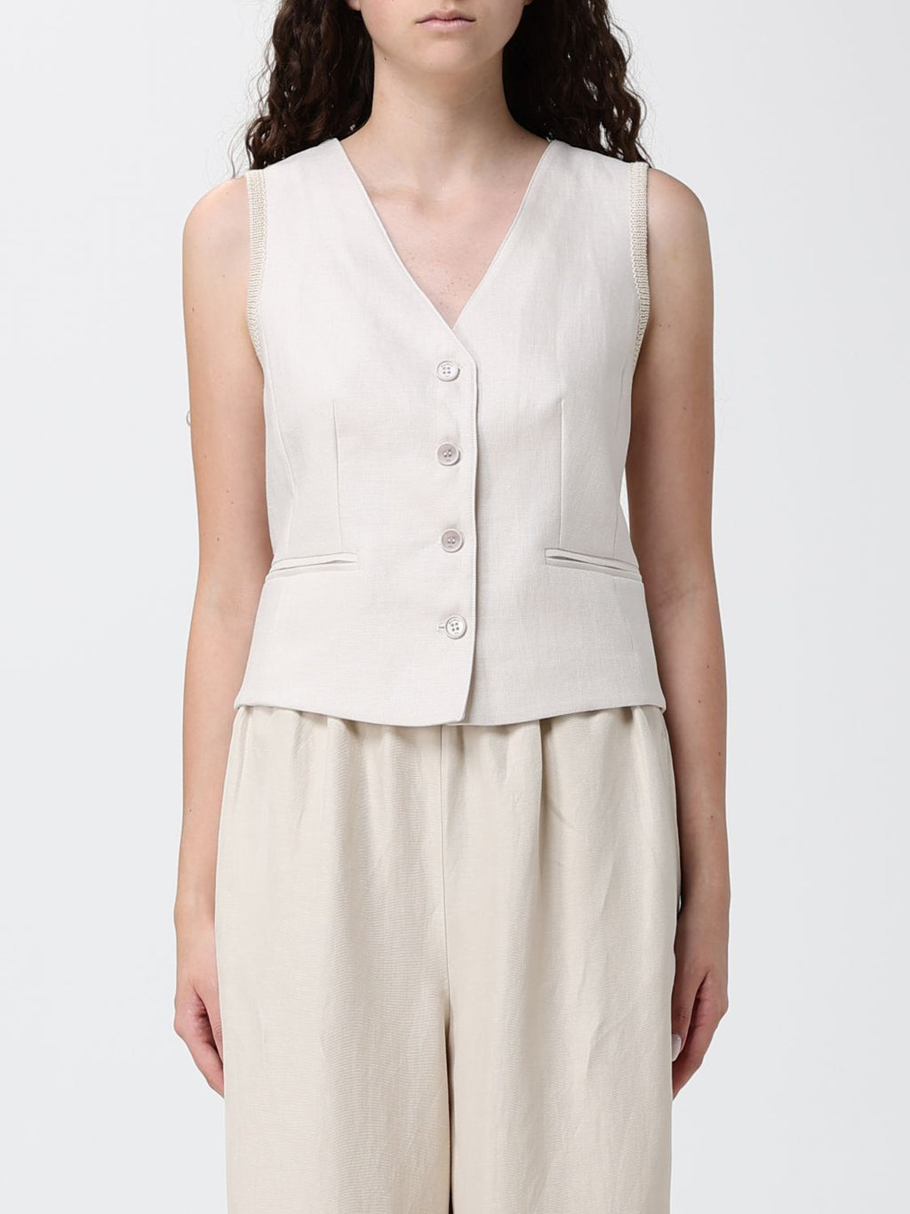 Max Mara Waistcoat Woman Beige