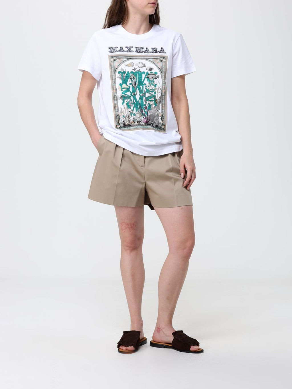 Max Mara Shorts Woman Kaki