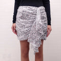 IN THE MOOD FOR LOVE SILVER SEQUIN SKIRT - SIZE XL