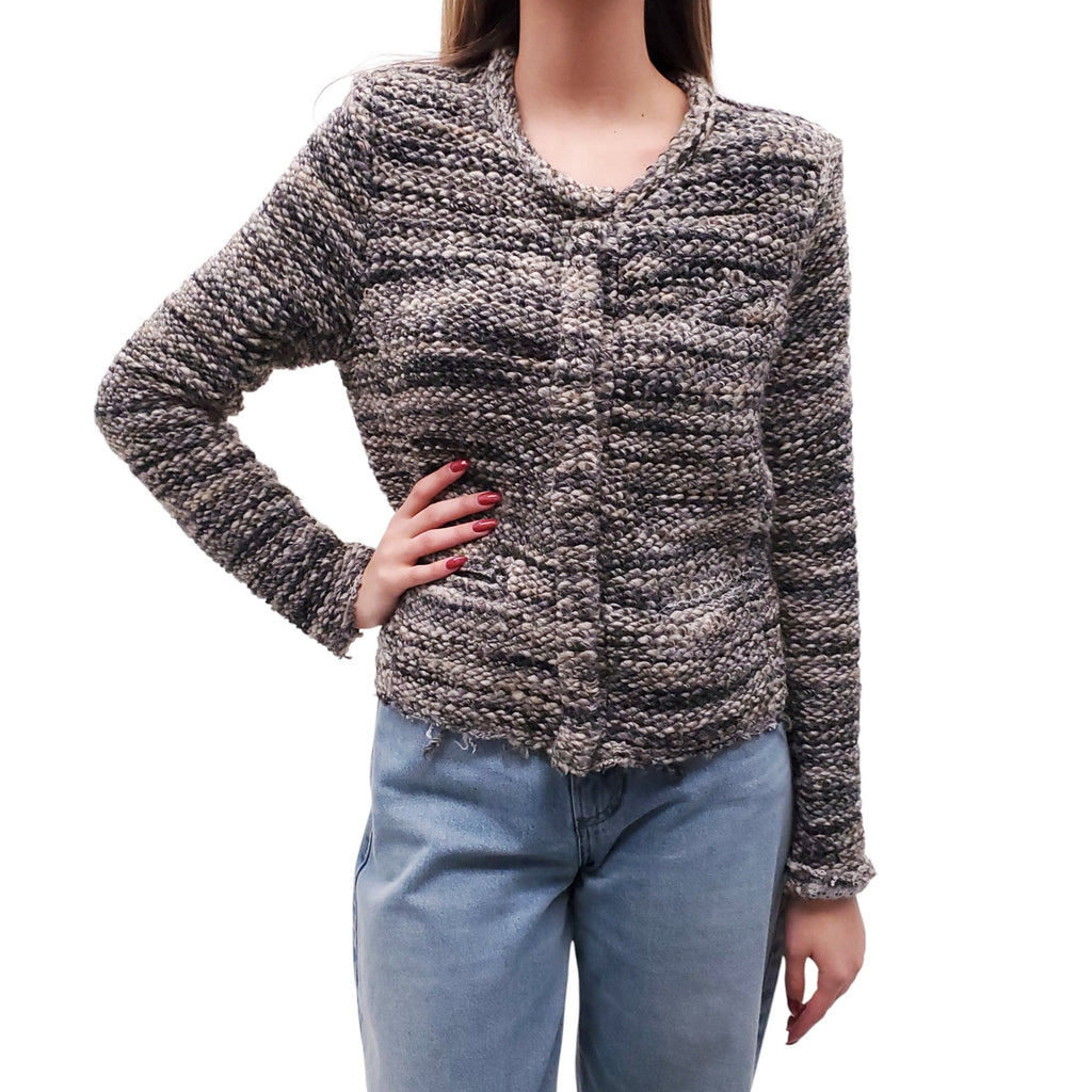 IRO KNIT SNAP BUTTON SWEATER JACKET - SIZE 42