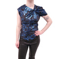 ISABEL MARANT BLACK AND BLUE METALLIC BLOUSE - SIZE 36