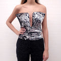 ISABEL MARANT BLACK LABEL SEQUIN BUSTIER TOP - SIZE T2(M)