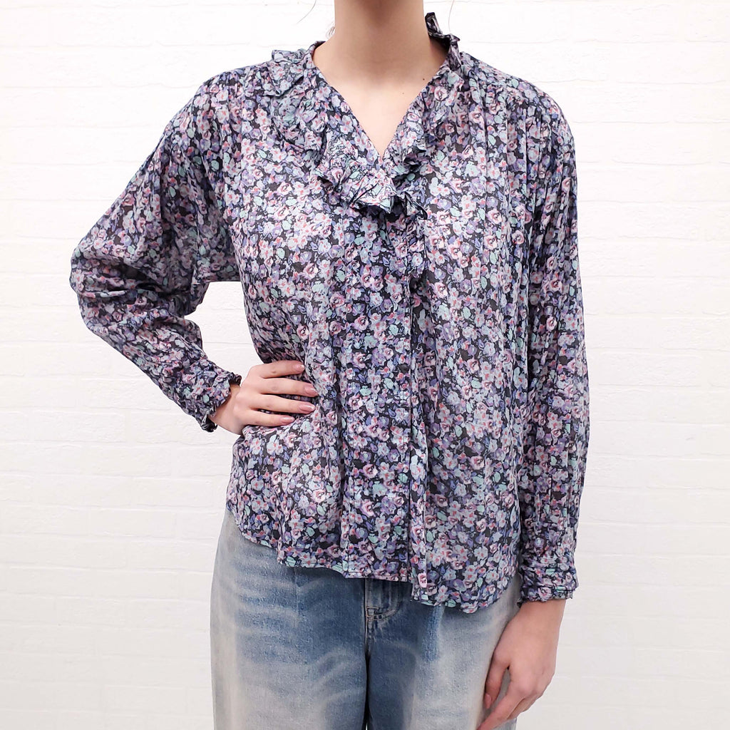 ISABEL MARANT ÉTOILE FLORAL COTTON BLOUSE - SIZE 34