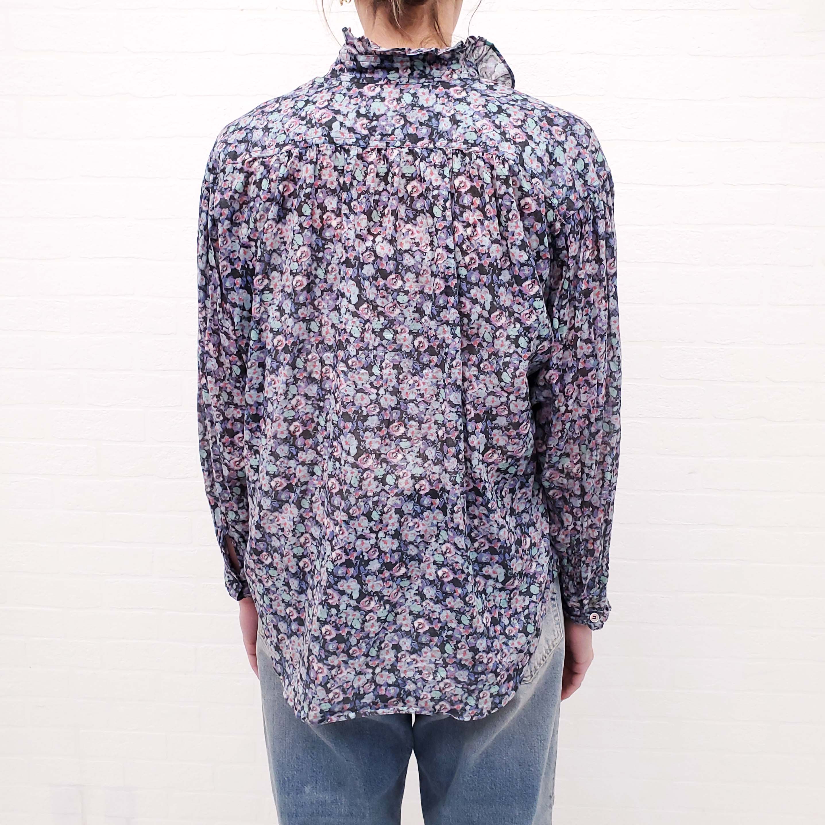 ISABEL MARANT ÉTOILE FLORAL COTTON BLOUSE - SIZE 34