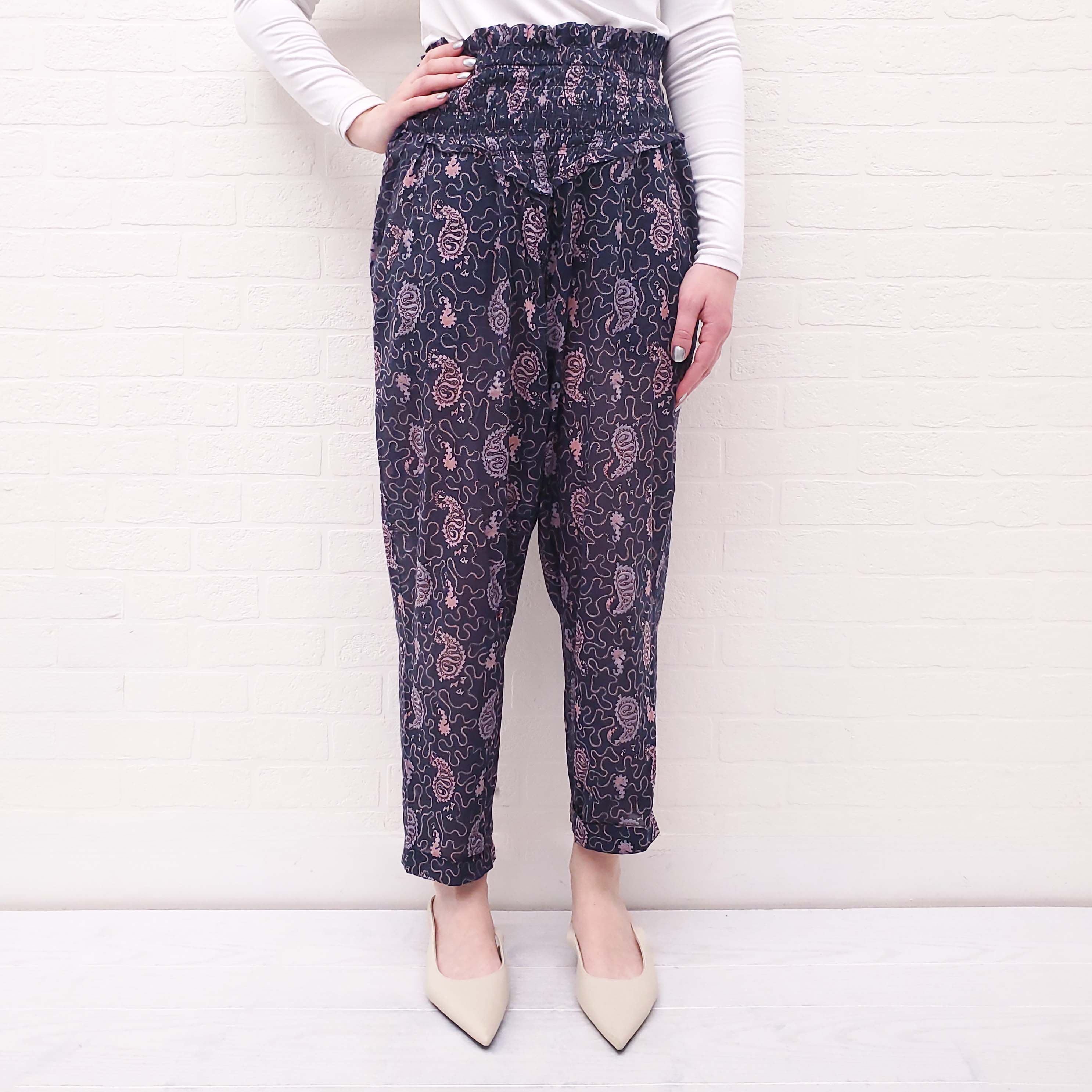 ISABEL MARANT ÉTOILE PATTERNED TROUSERS  WITH ELASTIC WAIST- SIZE 38