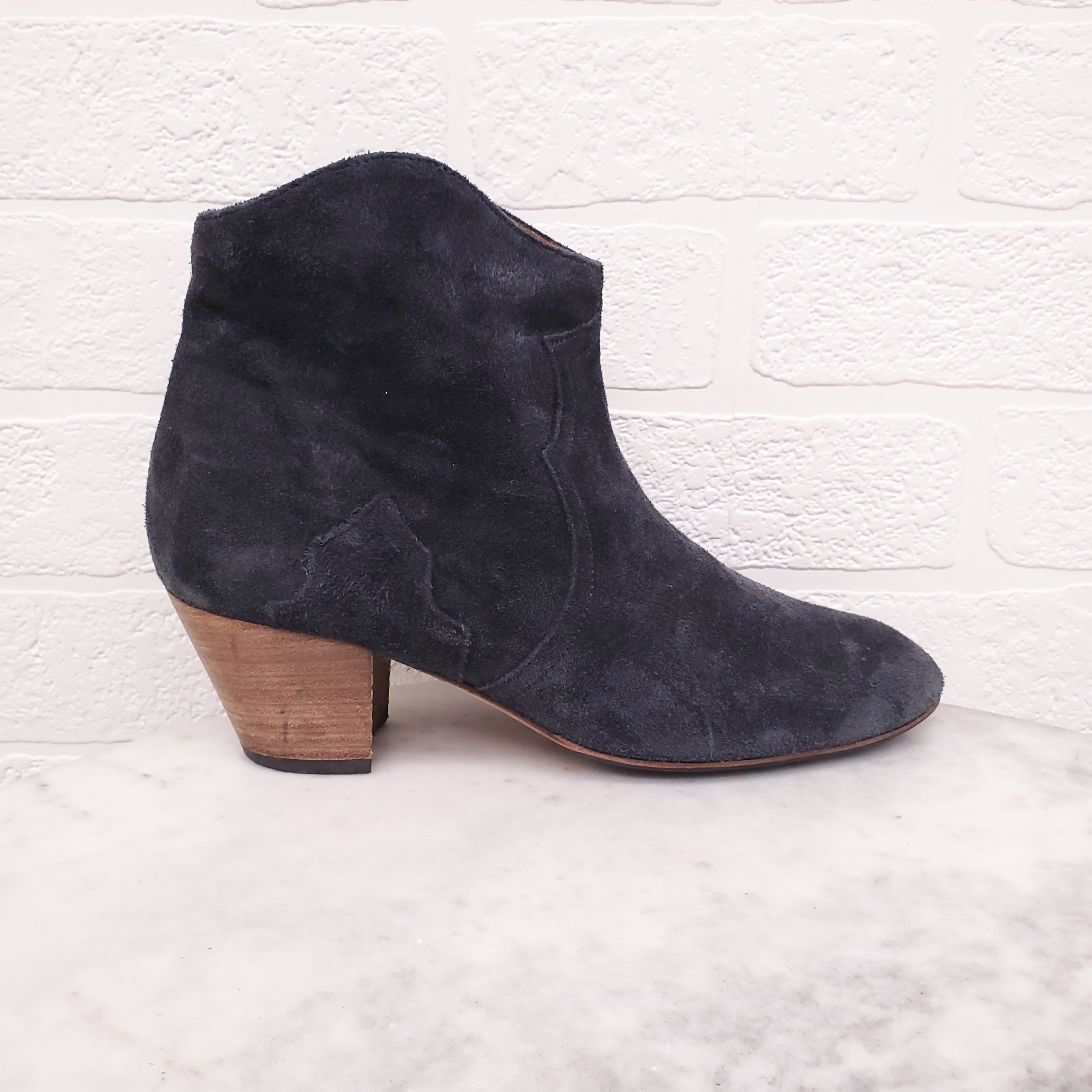 ISABEL MARANT GREY COWBOY BOOTIES - SIZE 38