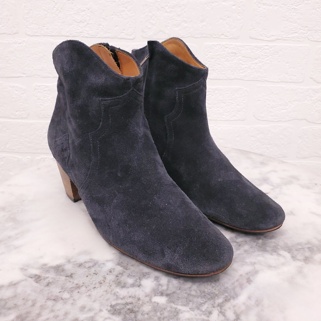 ISABEL MARANT GREY COWBOY BOOTIES - SIZE 38