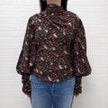 ISABEL MARANT PATTERNED KNOT BLOUSE  WITH PUFF SLEEVES - SIZE 36