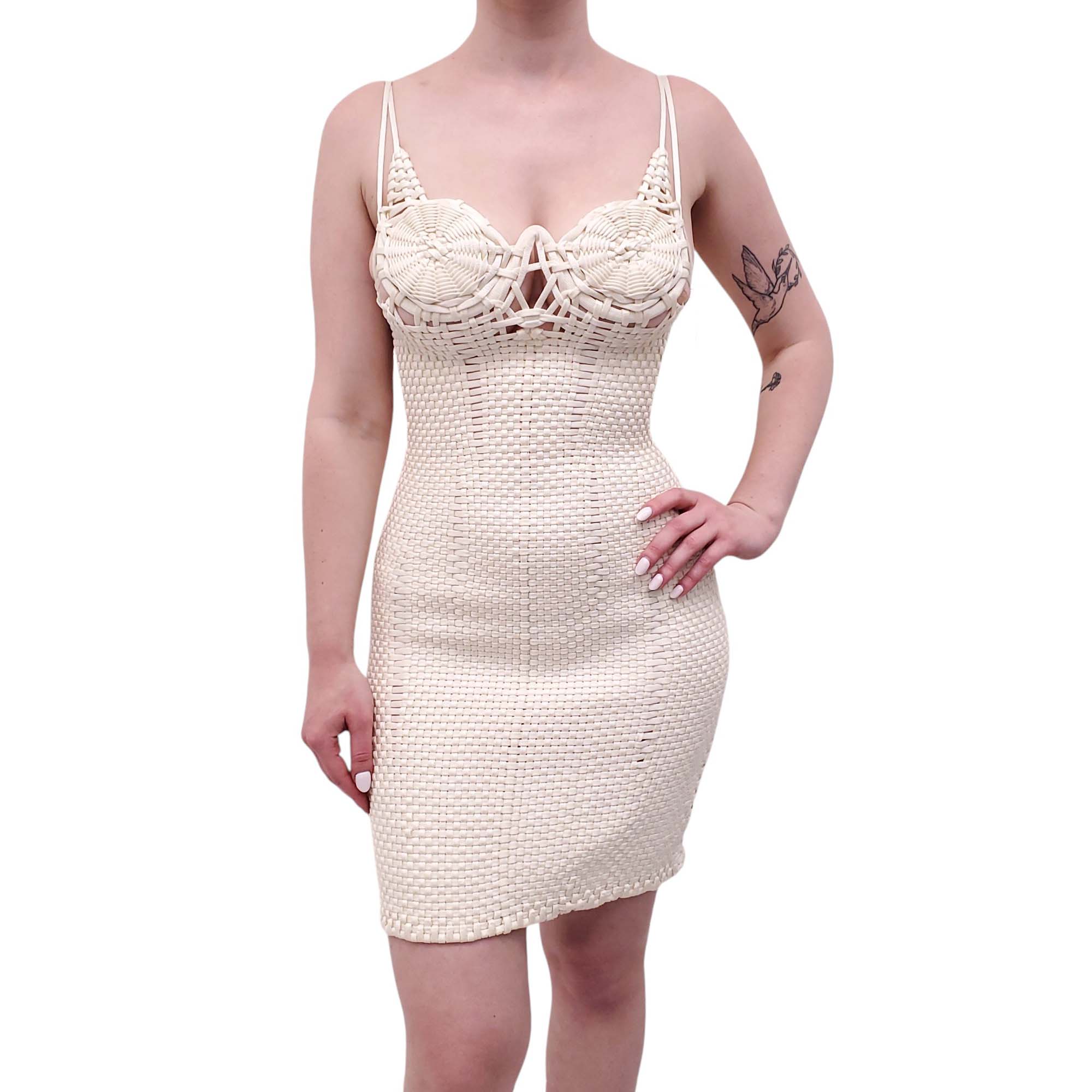 ISA BOULDER CREAM KNIT 'SCARECROW' DRESS - SIZE S